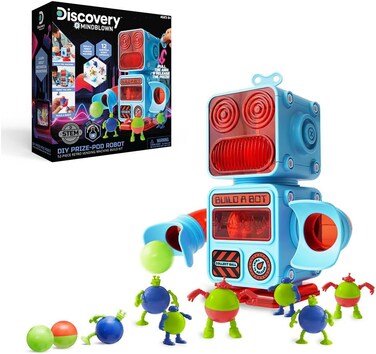 Discovery Mindblown Stem Toys Diy Prize-Pod 52-Piece Robot Retro Vending Machine Build Kit For 8+ Years