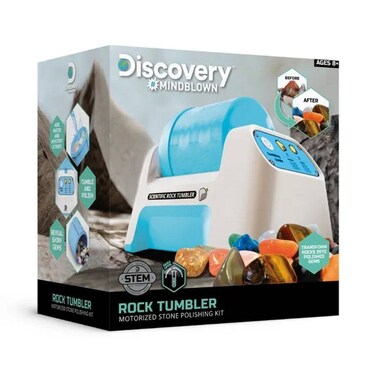 مجموعة تلميع الأحجار الآلية من Discovery Mindblown Rock Tumbler (6 قطع)
