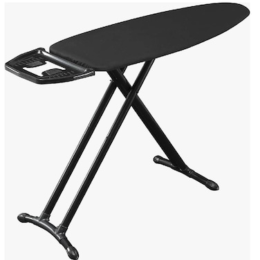 30x 113cm 300 0 C-Resistant Silicone ironing Pad Steam-permeable Monoblock sheet Metal Table Comfortable iron Holder Heat Resistant Fabric All Electrostatic baked Paint Adjustable Table Height Black