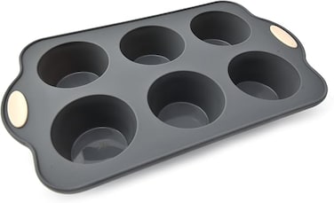 ORCHID ILB 6PCS SILICONE MUFFIN CAKE PAN GREY