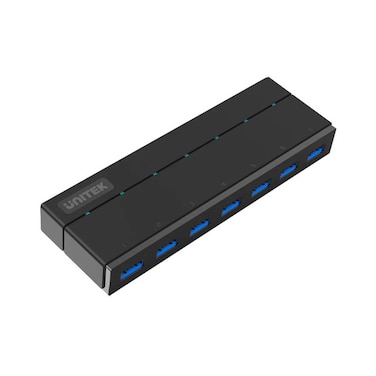 UNITEK 7-Port USB 3.0 Hub with External Power Adapter for Stable Multi-Device Connectivity and High-Speed Data Transfer