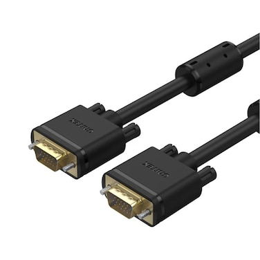 Unitek 1.5 Meter VGA 15 Pin (3C+6) Monitor Cable – High-Quality Analog Video Cable for PC, Laptop, Projector, and Monitor – Durable Build with Stable Signal Transmission – Black