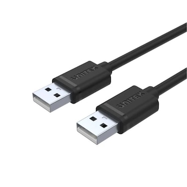 Unitek USB 2.0 to USB-A Data Cable &ndash; 1.5 Meter High-Speed USB-A Male to Male Connection, Supports 480Mbps Data Transfer, Durable and Flexible Design for Printers, External Drives &ndash; Black