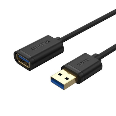 Unitek USB 3.0 Extension Cable – 1 Meter USB-A Male to Female High-Speed Extension Cord, Supports Data Transfer up to 5Gbps, Durable and Compact Design for PC, Laptop, Hard Drives – Black