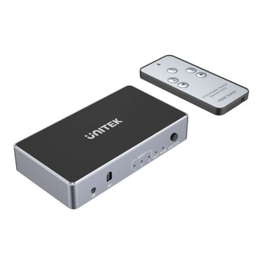 Unitek 4K HDMI Switch 3 In 1 Out - Seamlessly Connect 3 HDMI Devices to a Single Display, Supports UHD 4K@60Hz, HDR, 3D, and Dolby Vision, with Remote Control for Effortless Switching