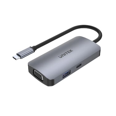 UNITEK uHUB P5 Trio 5-in-1 USB-C Hub with MST for Triple Monitors, 100W Power Delivery, and Fast Data Transfer