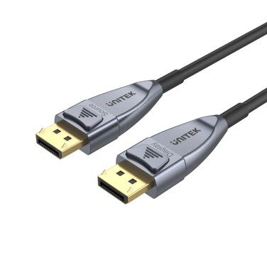 Unitek 8K Fiber Optic DisplayPort 1.4 Cable 30 Meter, High-Speed DP Cable with 8K@60Hz, 4K@144Hz, 1440p@240Hz Support, HDR, DSC, Ideal for Gaming and Professional Displays &ndash; Space Grey
