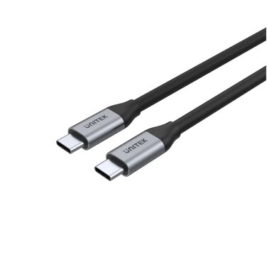 Unitek Full-Featured USB-C to USB-C Cable – 100W PD Fast Charging, 10Gbps Data Transfer (USB 3.2 Gen2), 4K@60Hz Video Output – 1 Meter High-Speed Cable – Space Grey