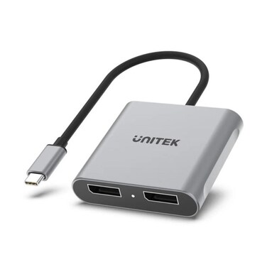 UNITEK USB-C to Dual DisplayPort Adapter - Ultra High-Definition 4K@60Hz Display Support, Plug-and-Play Multi-Monitor Splitter for MacBook, Windows Laptops, and USB-C Devices