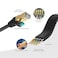 Unitek Cat 7 SSTP RJ45 Flat Ethernet Cable, 1 Meter, Black – High-Speed 10Gbps LAN Network Cable with 600MHz Bandwidth, Double Shielded Flat Design, Gold-Plated Connectors for Router, Modem, PC