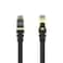 Unitek Cat 7 SSTP RJ45 Flat Ethernet Cable, 2 Meter, Black – High-Speed 10Gbps LAN Network Cable with 600MHz Bandwidth, Double Shielded Flat Design, Gold-Plated Connectors for Router, Modem, PC