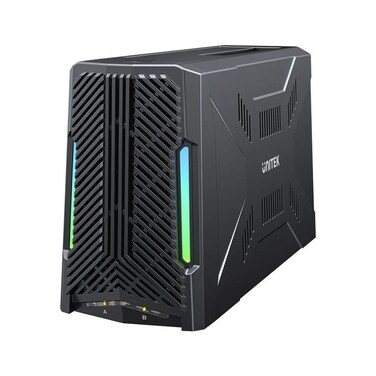UNITEK USB-C Enclosure Docking Station with Dual-Bay Design, High-Speed Data Transfer, Multi-Device Compatibility, and Built-in Power Delivery for Laptops, Desktops, and More
