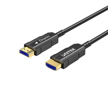 Unitek 20 Meters 4K HDMI Fiber Optic Cable – High-Speed HDMI 2.0 Cable Supports 4K@60Hz Ultra HD Resolution, HDR, 18Gbps Bandwidth, Audio Return Channel, HDCP 2.2, and 3D – Black