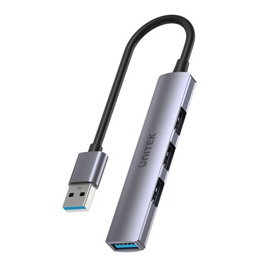 UNITEK 4-in-1 USB-A Hub with High-Speed Data Transfer and Durable Aluminum Design for Seamless Multi-Device Connectivity