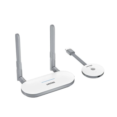 UNITEK Wireless HDMI Transmitter &amp; Receiver Kit - 4K UHD Video and Audio Streaming, Low Latency, Dual HDMI Ports, 30M Range, Compatible with Laptops, TVs, Projectors, and Gaming Consoles