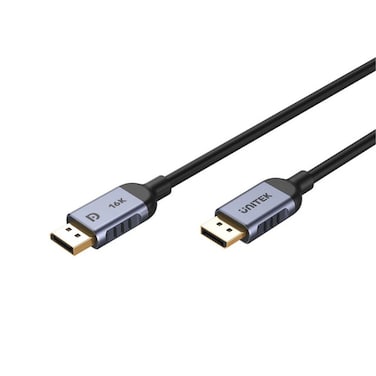 Unitek Gaming DisplayPort 2.1 Cable 2 Meter, 8K@120Hz Ultra High-Speed Video Cable with 80Gbps Bandwidth, HDR, DSC, and MST Support, Compatible with High-End GPUs and Monitors &ndash; Space Grey