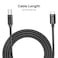 كابل USB-C إلى USB-B لنقل البيانات والشحن بطول متعدد من يونيتيك – أسود