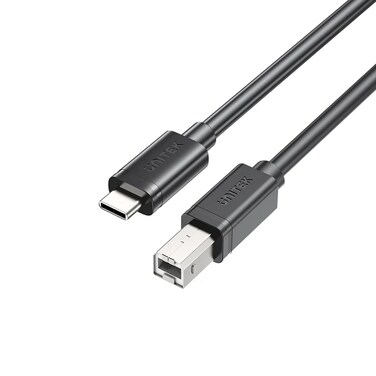 UNITEK USB-C to USB-B Data and Charging Cable 3M High-Speed Printer Cable for Home, Office &amp; Studio &ndash; Black