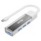 موزع UNITEK بـ 4 منافذ (USB-C / USB-A) ثنائي الاتجاه بسرعة 5 جيجابت في الثانية مع كابل قابل للفصل – أبيض
