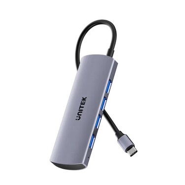 UNITEK uHUB Q4 4-in-1 USB-C Hub with Four USB-A Ports, 10Gbps High-Speed Data Transfer, Compact and Portable Design for Laptops, Tablets, and Smartphones