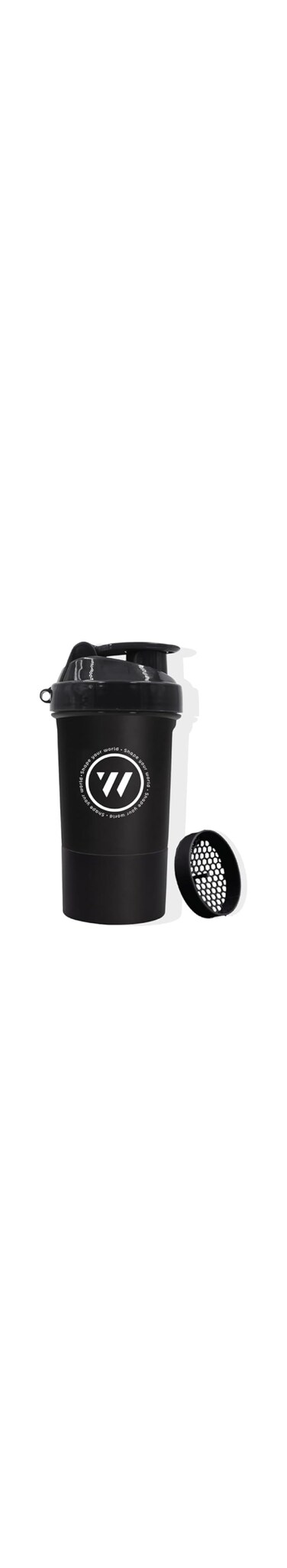 WMN World Protein Shaker Bottle 400ml - Black