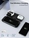 Momax 5 In 1 Charging Station, 10000mAh MFI PD Charging Power Bank Compatible With iPhone 16/15/14/13/12, iPad, Airpods, Apple Watch, Qi Devices Dual Wireless (Black)