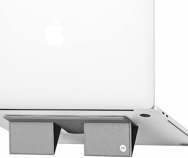 Momax Macbook Stand Slim Foldable Prop Up For Travel Lightweight (Dark Gray)