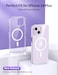 Momax Magnetic Phone Case, Clear Hybrid Lite MagSafe Case For iPhone 14 Plus, Slim Magnet Phone Case With Anti-Scratch, Shock, Drop Protection, Non Yellowing iPhone 14 Plus Case With Magnet, Clear
