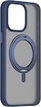 Momax Roller Magnetic Case For iPhone 15 Pro, MagSafe Compatible With Rotatable Ring Grip And Stand, Drop &amp; Scratch Protection With Raised Edges, Shock Resistant, Anti-Slip, Frosted Blue