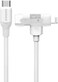 Momax 1 Link Flow Silicone Braided 2, In, 1 1.5M USB, C To USB, C And Lightning Charging Cable, White