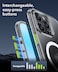 ESR Classic Pro Case (HaloLock) Set, Compatible with iPhone 16 Pro Max, Clear (Set of Case, Screen Protector and 4 swappable buttons)