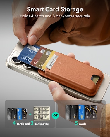 ESR Magnetic Wallet Boost (HaloLock)，Caramel Brown