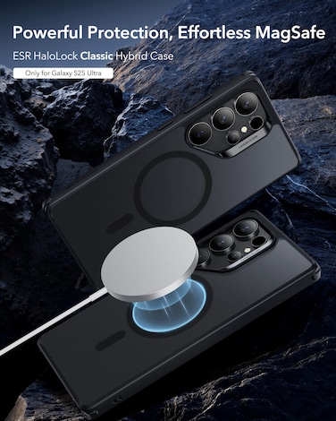 ESR Classic Hybrid Case (HaloLock), Compatible with Samsung S25 Ultra, Frosted Black