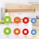 Wood Rolling Pin With 4 Adjustable Thickness Rings, Non-stick Dough Roller For Baking, 17 Inch Pizza Roller For Kitchen supplies, Handle Press Design For Fondant, Pizza, Pie Crust, Cookie