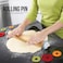 Wood Rolling Pin With 4 Adjustable Thickness Rings, Non-stick Dough Roller For Baking, 17 Inch Pizza Roller For Kitchen supplies, Handle Press Design For Fondant, Pizza, Pie Crust, Cookie
