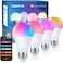 B1 AI Smart Bulb E27, 806LM 8.5W (Replace 60W), Music Sync Smart Screw Bulb, Voice Control Bluetooth &amp; WiFi Bulb, AI Lighting Design Assistant, Work with Alexa &amp; Google Assistant, 4 Packs
