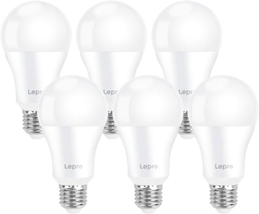 Lepro E27 Screw Bulbs 100W Equivalent, Cool White 6500K, 13W 1520lm Super Bright E27 LED Bulbs, GLS Energy Saving Edison Lightbulb, Non-dimmable, Pack of 6