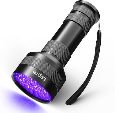 UV Flashlight, 51 LED UV Light Torch, Black-light Lights, 395nm Ultraviolet Flashlight, Blacklight Detector for Pet Urine, Stain, Bed Bugs, Scorpions, Banknote and More (Batteries Not Included)
