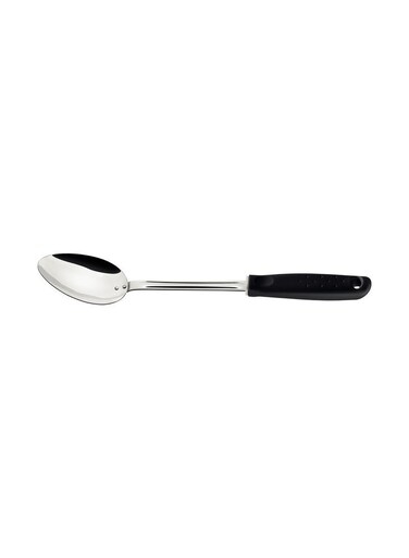 Utilita Stainless Steel Serving Spoon with Black Polypropylene Handle
