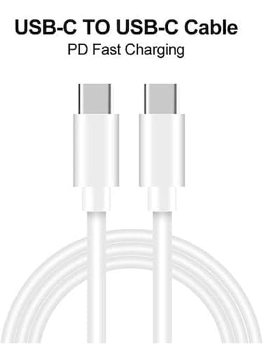 Infinix Type-C to Type-C Cable 1m - Dragon Series Fast Charging USB-C Data Cable for Power Delivery Charging, Android Phones, Samsung Galaxy, Tablets, Laptops and USB-C Devices - White