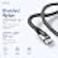 Infinix Charger Cable (XDC123A) - Black, 3A Fast Charging, PVC+PET Braided,  Max,Interface, Data Transfer Speed Up to 480 Mbp,48 Spindles Braided Wire, Length 1000mm