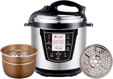 Digital Electric Pressure CookerC , Multi-Function 12 Litre Capacity, Non-Stick Pot, 1500W High Power, With Mandi Grill Rack   DLC-25612