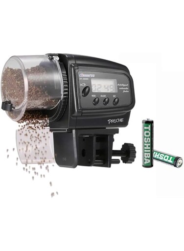 B&amp;K PET Shop Digital Automatic Fish Feeder Fish/Turtle Feeder for Aquarium Fish Tank Vacation &amp; Weekend Fish Food Dispenser Batteries Included