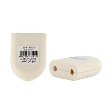 Terminator Connector Socket Female Moulded to Extension Cord 2 Round Pin White Color