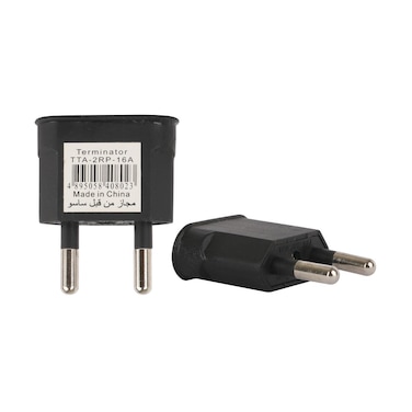 Terminator Travel Adaptor 2 Round Pin (Black) 16A