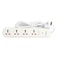 4 Way Universal Power Extension Socket With Indicator 1.00mm2 Wire Off White Body 3M Cable 13A Plug