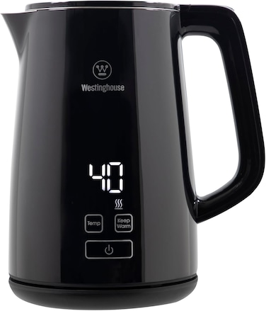 Westinghouse USA 1.7L Digital Electric Kettle &ndash; 2200W Fast Boil Variable Temperature Control - SS Interior - LED Touch Display - Auto Shut-Off &amp; Boil-Dry Protection (UAE Version) - 2 Years Warranty