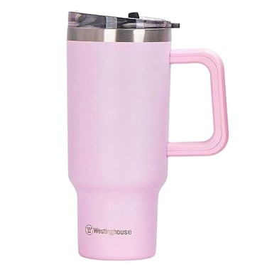 Westinghouse USA 40oz Double Wall Stainless Steel Tumbler &ndash; Pink   6 Hours Hot &amp; 9 Hours Cold   BPA-Free, Leak-Resistant Lid, Car Cup Holder Compatible   Reusable Travel Mug