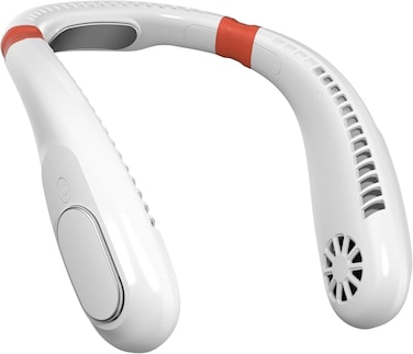 Daewoo Rechargeable Neck Fan &ndash; Hands-Free Portable Neckband Fan &ndash; USB Powered &ndash; Quiet Cooling for Travel, Office &amp; Outdoor Use &ndash; White