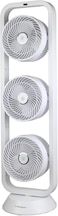 Westinghouse Triple Fan Tower, Oscillating Pedestal Fan With 3-Speed Settings, Digital Control Panel, White